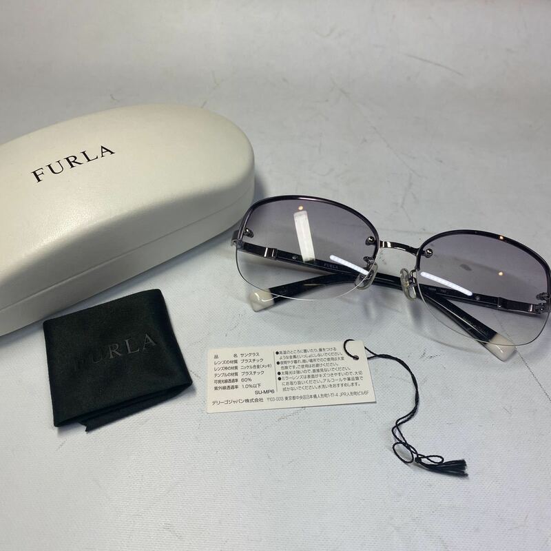 【新品同様】フルラ　サングラス　SU4356J 59□15 COL.0568 130 ブラック　ケース、メガネ拭き付き　FURLA f23081601