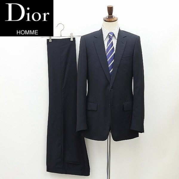 ◆Dior HOMME ディオール オム 2釦 セットアップ スーツ ダークネイビー 46
