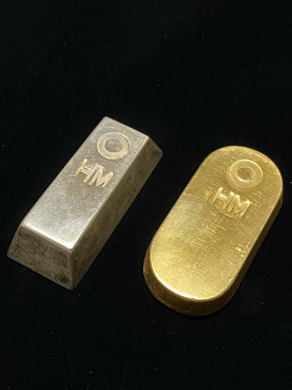 ◆ （珍品）金属 インゴット 刻印 コレクション ◆(検)金塊 ゴールドバー 銀塊 工芸 アート イミテーション 純金 K24 地金
