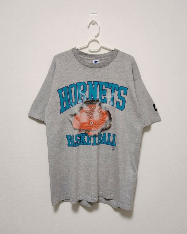 【アメリカ製】90s STARTER Charlotte Hornets Tシャツ Lサイズ相当 NBA シャーロット ホーネッツ スターター