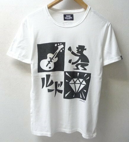 ◆RUDE GALLERY ルードギャラリー　10TH シャドーアートプリント Tシャツ 白 サイズS