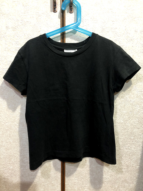 ★【agnes b.：アニエスべー】レディース 無地 半袖Tシャツ バッグ size1/ブラック