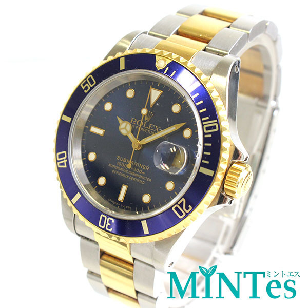 Rolex ロレックス サブマリーナ メンズ腕時計 オートマチック 16613 ブルー×ゴールド×シルバー メンズ 男性 ブルー文字盤 自動巻き