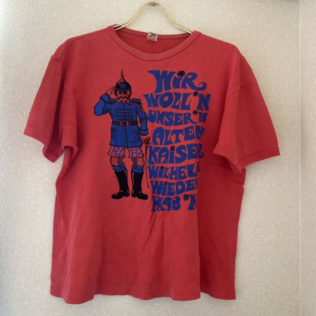 Restosana アンティーク ヴィンテージ トップス 西ドイツ製 半袖Tシャツ Tシャツ おじさん 赤 レッド レトロ 値下げ