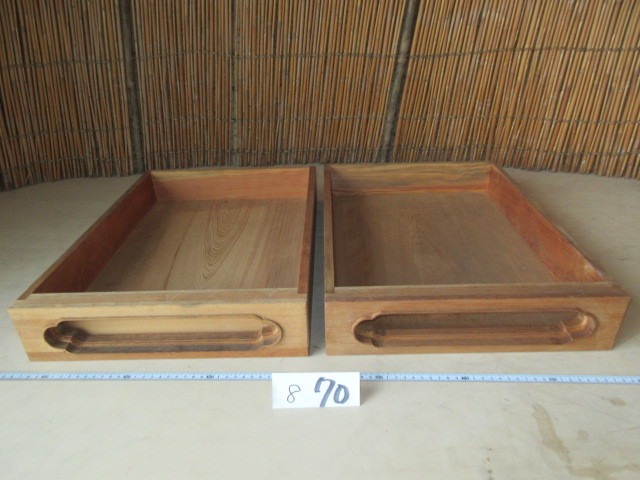 【湖華】木製飾り彫り引き出し2個/検)収納家具修理カフェ什器雑貨インテリア8-70