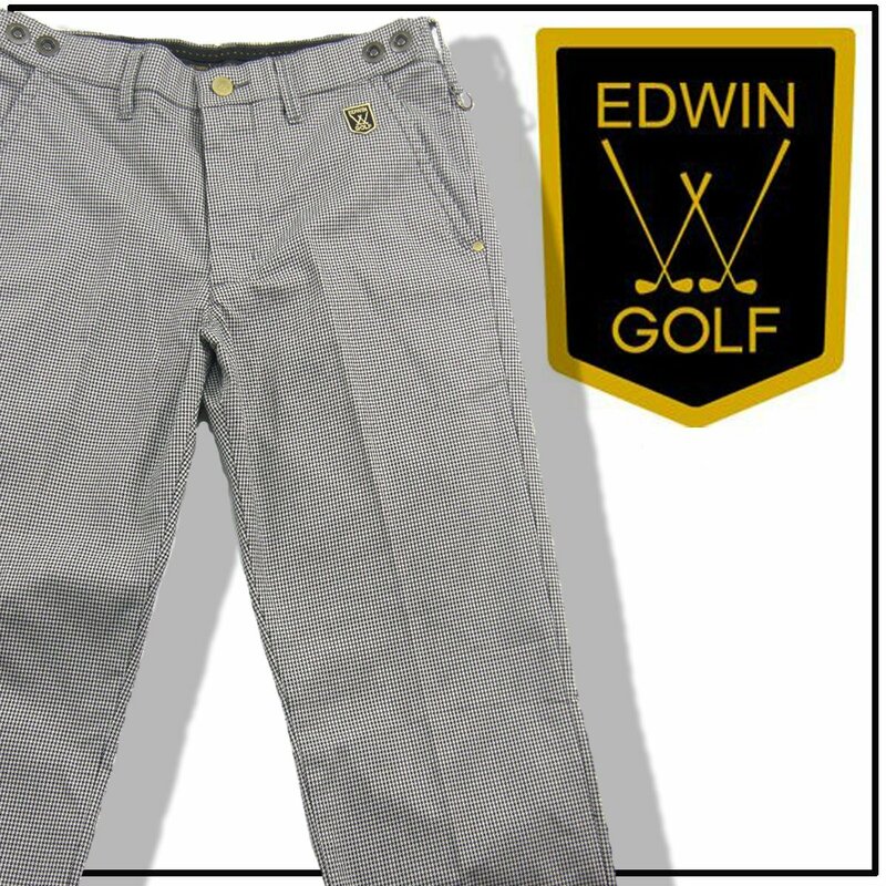 新品 EDWIN GOLF 【オールシーズン対応】千鳥格子 ストレッチ パンツ ★301125 エドウィンゴルフ