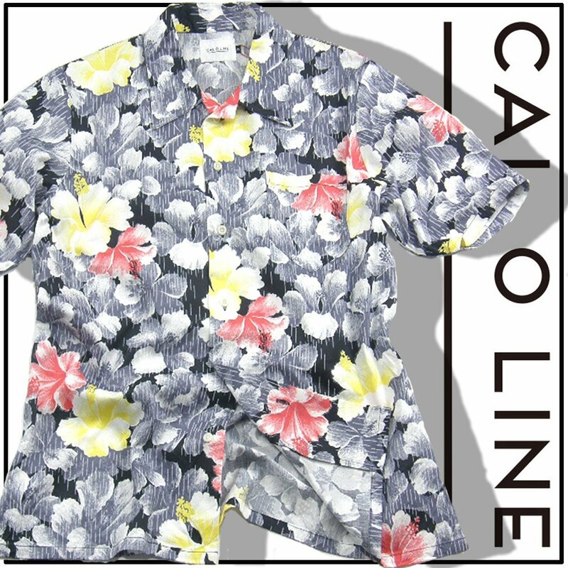 新品 CAL O LINE 【大人を演出するアロハ!】 日本製 'KONA WIND'S/S ALOHA SHIRT アロハシャツ 半袖シャツ M ★352457 キャルオーライン