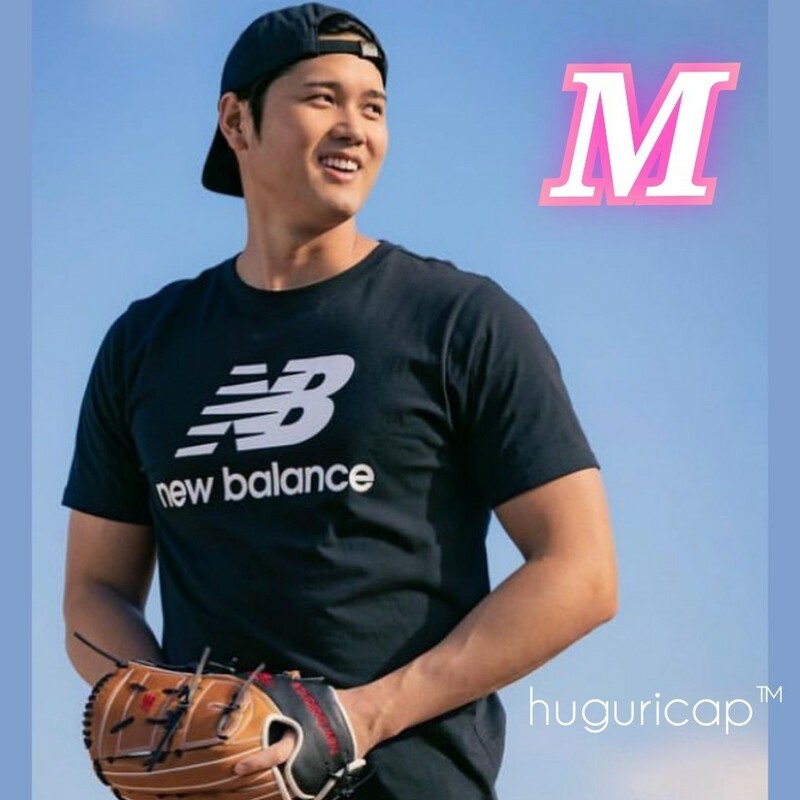 祝MVP ドジャース移籍 New Balance 大人気Tee 大谷翔平 スタックドロゴショートスリーブTシャツ ブラック US S JP M