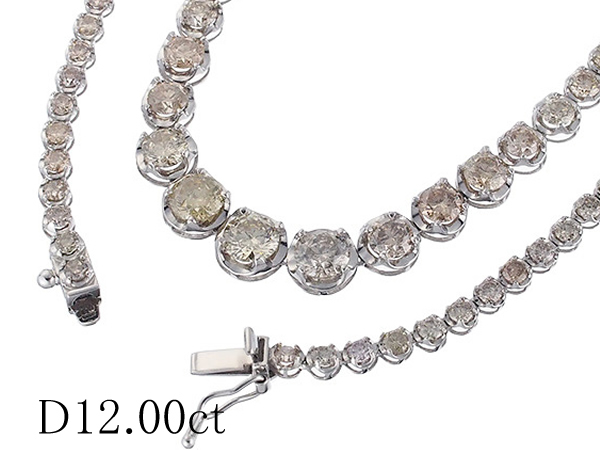 ダイヤモンド/12.00ct デザイン ネックレス K18WG