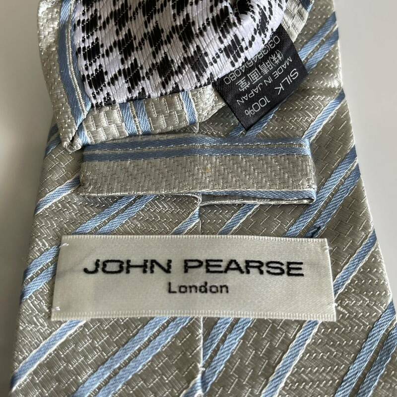 JOHN PEARSE（ジョンピアース） スカイブルーストライプネクタイ