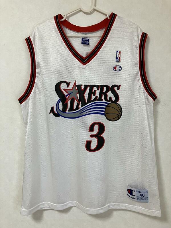 NBA 76ers　IVERSON #3 アレン・アイバーソン SIXERS セブンティ・シクサーズ Champion チャンピオン ヴィンテージ ユニフォーム シャツ