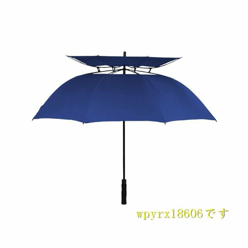 日傘 遮光 軽量 ゴルフ傘 大きい 風を通す二重構造 スポーツ観戦に最適 直径135cm 8本骨/ネイビー