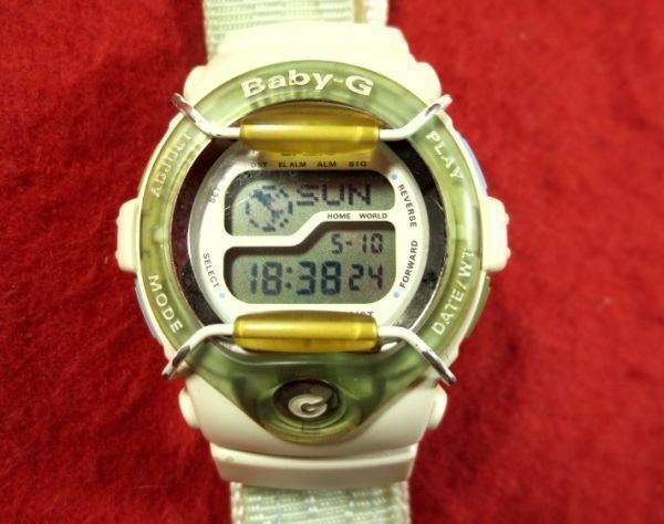 GS5H2）◎完動腕時計送料無料(定形外)★CASIO カシオ BABY-G Gショック系★BGT-101Ｖ◎ホワイト系の爽やかな時計です♪