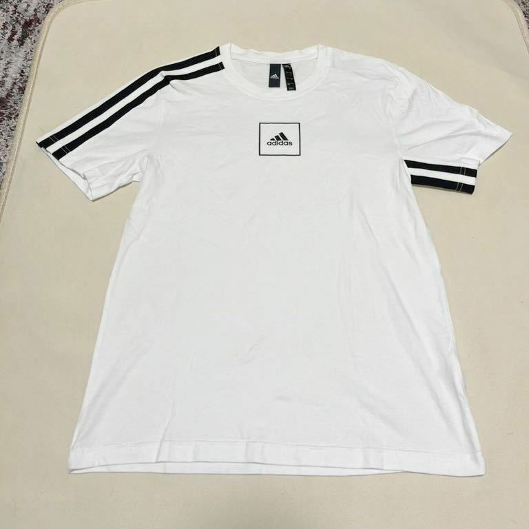 アディダス adidas 半袖 Tシャツ レディース ビッグシルエット　オーバーサイズ コットン クルーネック 白 ホワイト　Ｌサイズ