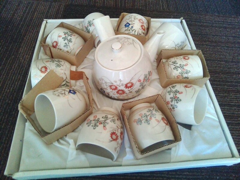 昭和レトロ★こだまチェーン　特選陶器 yamahyo CHINA ティーセット (ポット ×1 カップ ×10)　茶器
