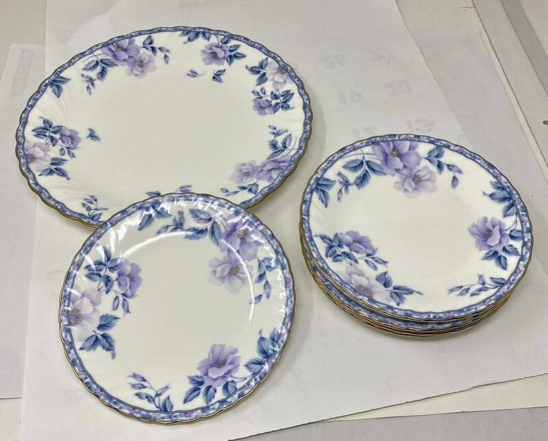 STORE ボーンチャイナ HOYA CHINA 大皿1枚 ケーキ皿5枚 花柄