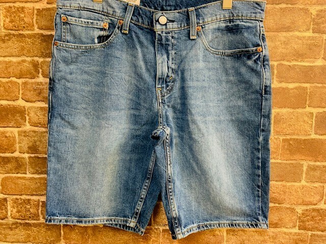 ★表記34/新品！リーバイス.Levi's511スリム&ストレッチ素材.ユーズド加工デニムショートパンツ.ショーツ西海岸ヴィンテージサーフスタイル