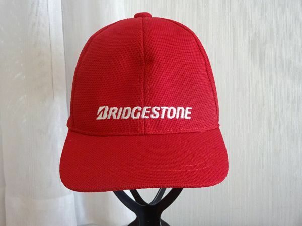 ＋ BRIDGESTONE ＋キッズ帽子　ブリジストン　赤色　アウトドアキャップ　サイズ５５cm〜５７cm　キャップ　帽子