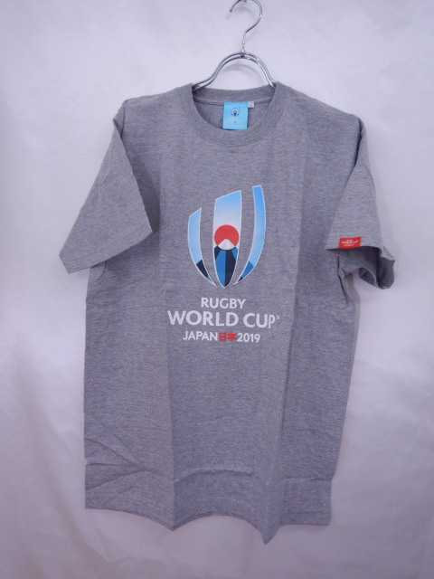 ラグビーワールドカップ 公式Tシャツ 日本代表　★グレー　★前にプリント　レア商品 Lサイズ　★本体価格3900円　★送料無料