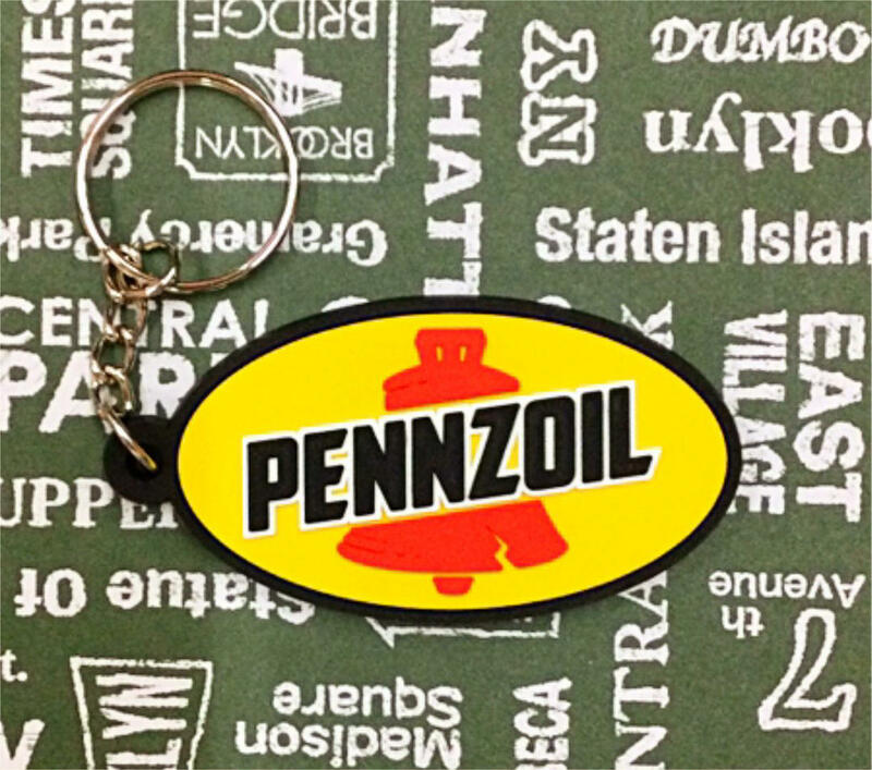 ラバーキーリング/PENNZOIL ペンズオイル ペンゾイル キーホルダー アメリカン雑貨 車 バイク カギ アクセサリー 小物 イエロー