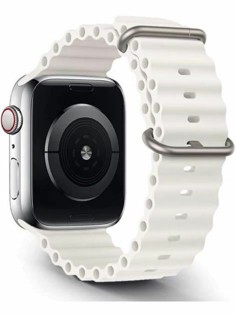 b-84 Apple Watch Ultra ウォータースポーツシリコーン交換用バンド 対応 for iWatch Series 8/7/6/5/4/3/2/1/SE (45/44/42mm, ホワイト)
