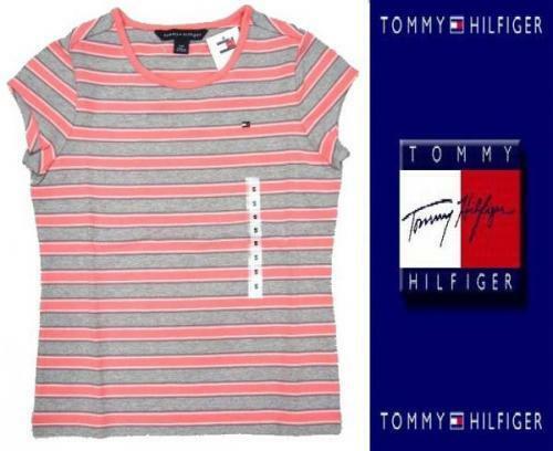 k08) Kids♪TommyHilfiger ボーダー Tシャツ 【ピンク】SサイズトミーヒルフィガーHIPHOPBガールダンスダンサー