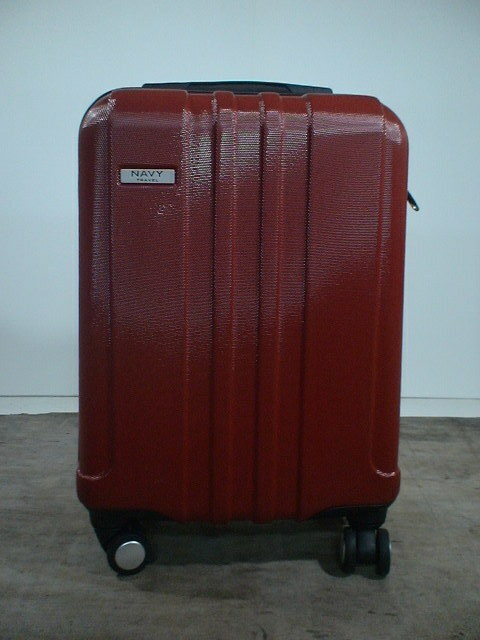 3707　NAVY TRAVEL　赤　 TSAロック付　鍵付　スーツケース　キャリケース　旅行用　ビジネストラベルバック