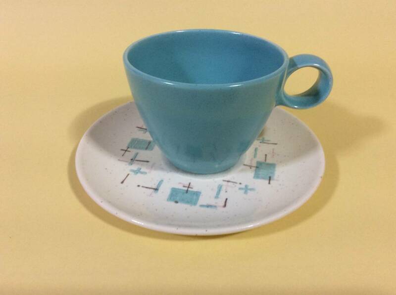 【超希少/Mid-Chinaware/Vernon/Heavenly Days②】バーノンキルンズ/ヘブンリーデイズ/カップ＆ソーサー/ミッドセンチュリー/Ex+