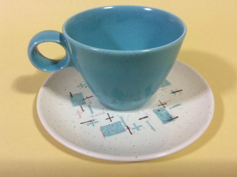 【超希少/Mid-Chinaware/Vernon/Heavenly Days③】バーノンキルンズ/ヘブンリーデイズ/カップ＆ソーサー/ミッドセンチュリー/Ex+