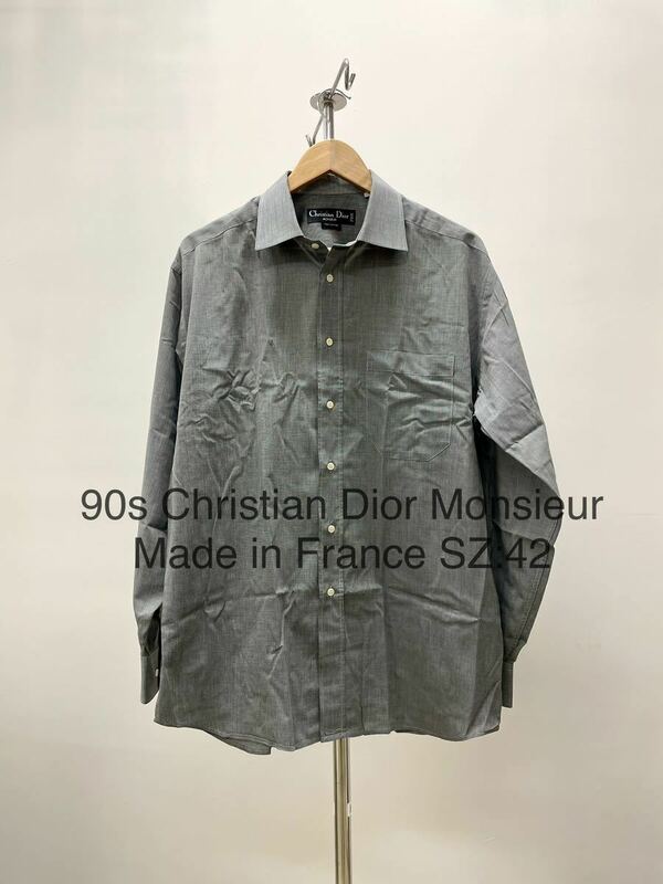 仏製90s Christian Dior Monsieurクリスチャン ディオール 長袖シャツ ブラック シャンブレー Hommeオムcomme des garconsギャルソン
