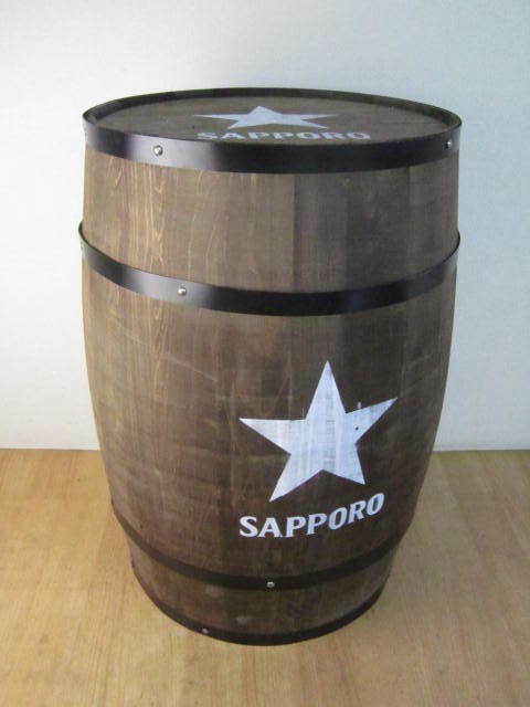 SAPPORO 木樽 タル 42cm×67cm インテリア アンティーク　管A-1