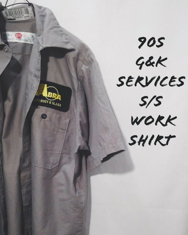 Vintage G&K services s/s work shirt 90s ジー&ケー サービス 半袖 ワーク シャツ ワッペン 刺繍 ドミニカ製 ビンテージ