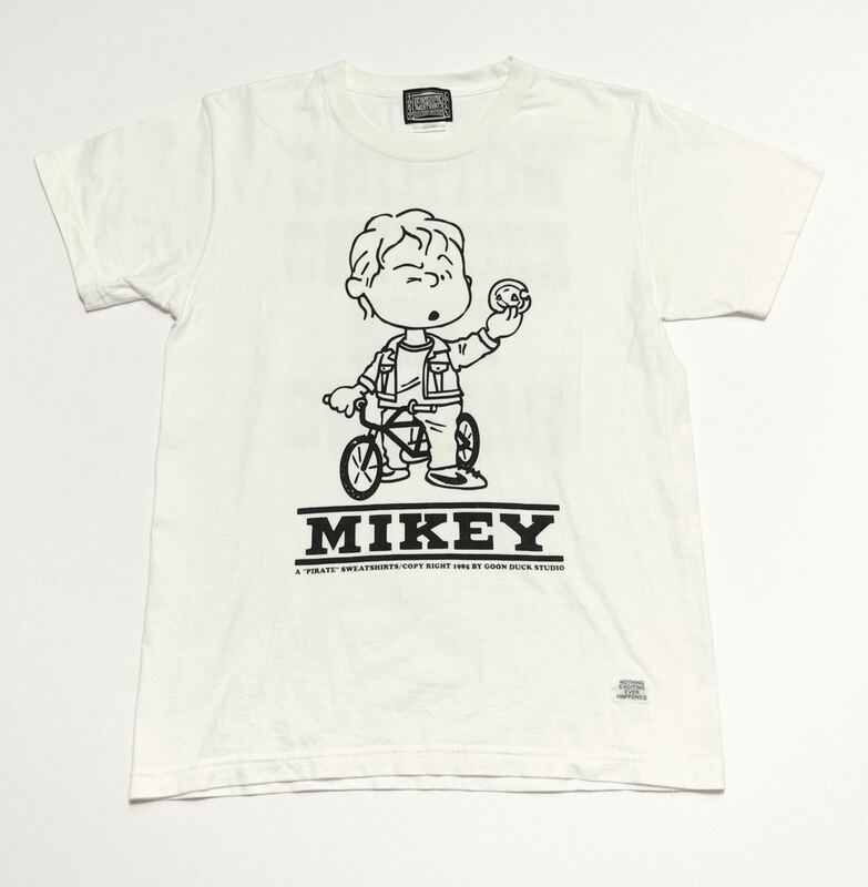 【パロディ】HEAD GOONIE MIKEY Tシャツ ヘッドグーニー 白M peanuts ピーナッツ スヌーピー goonies グーニーズ