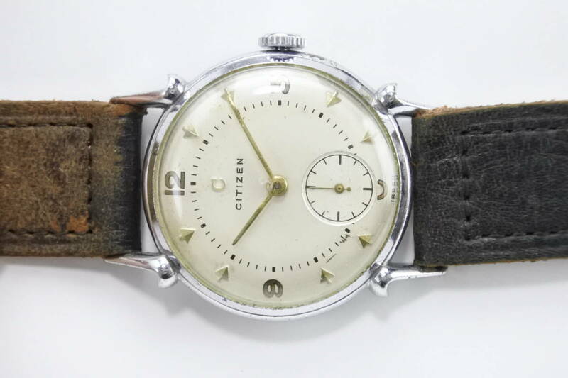☆稀少モデル1940～1950年頃 シチズン CITIZEN Cマーク スモールセコンド １７石手巻き紳士腕時計　中古逸品