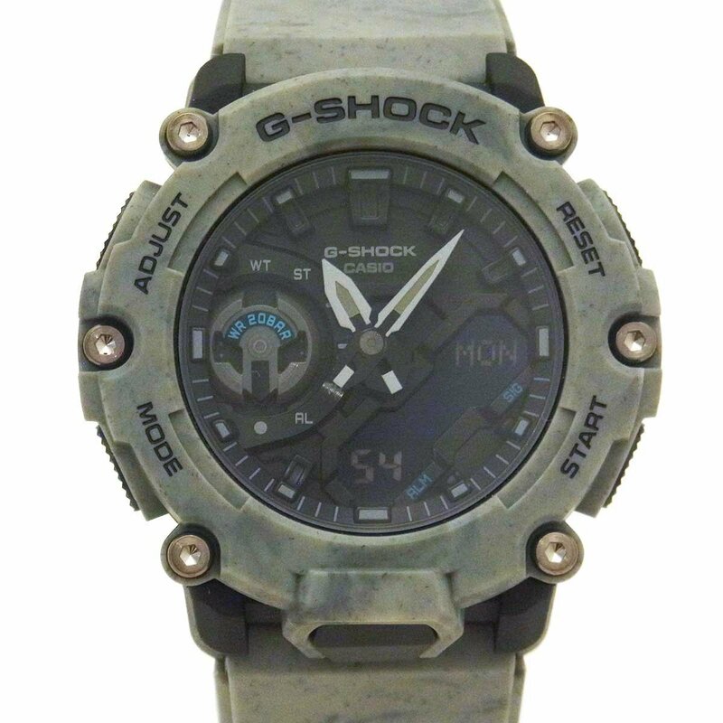 カシオ（CASIO）G-SHOCK GA-2200SL QZ SS ラバー メンズ腕時計 グレー 黒文字盤 送料880円