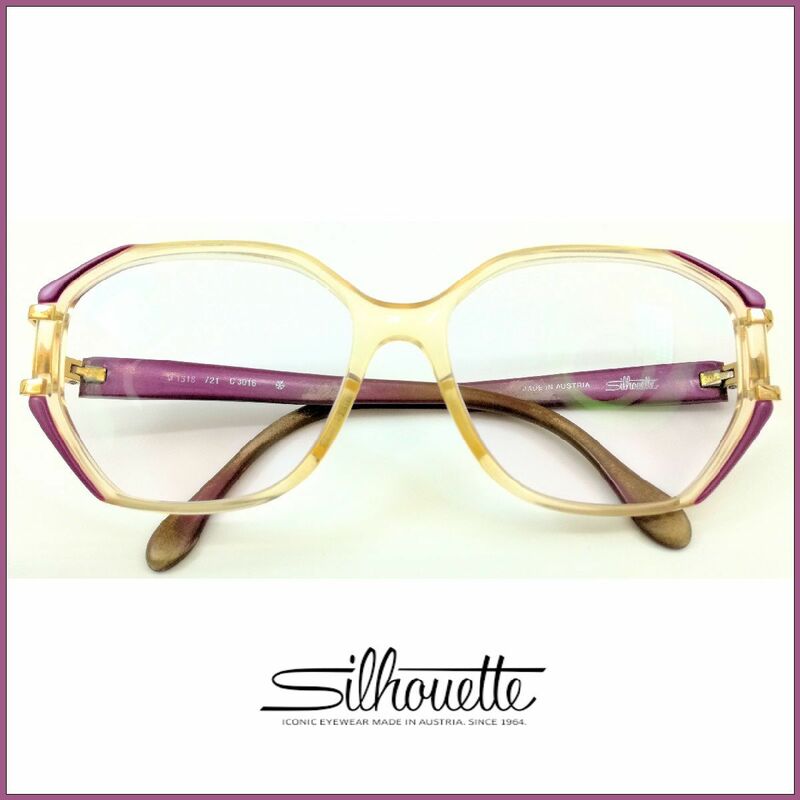 Silhouette シルエット オーストリア 70年代 ヴィンテージ ビンテージ パープル 紫 老眼鏡 眼鏡 度数3～3.5位 傷あり