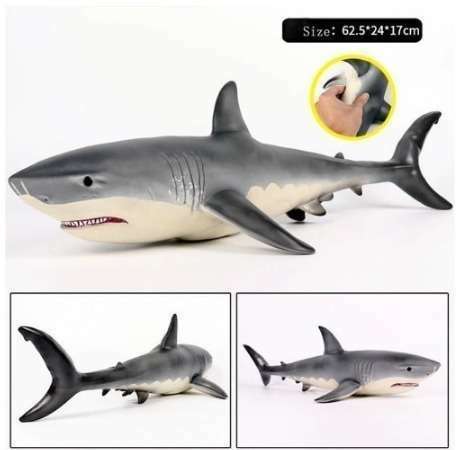 超大 ホホジロザメ 玩具モデル サメのおもちゃ エミュレート 海洋動物生物 材質プラスチック