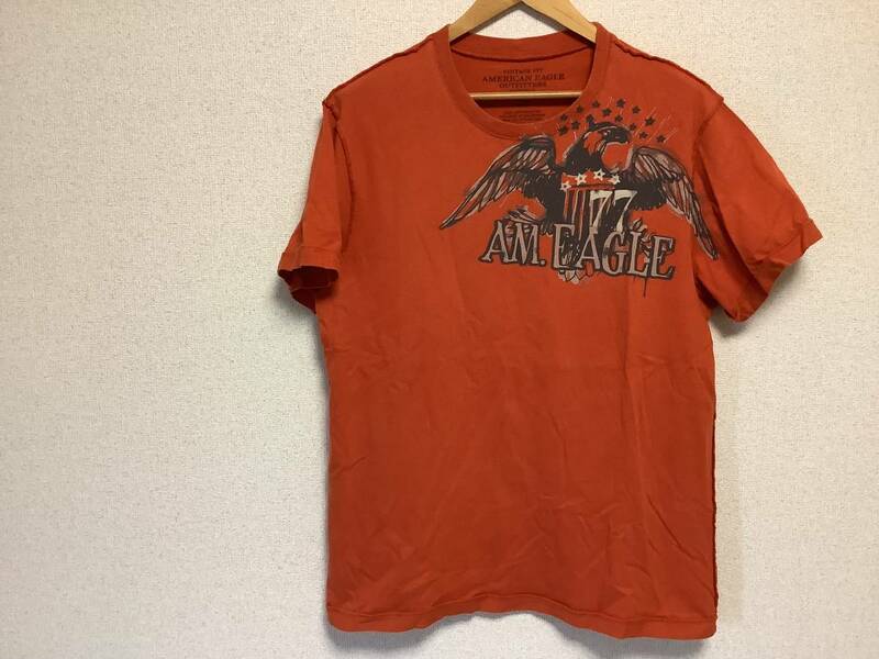 AMERICAN Eagle アメリカンイーグル　アウトフィッターズ Tシャツ　Lサイズ　オレンジ／ブラウン　送料無料