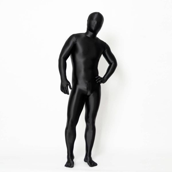全身タイツ 超光沢 黒 男性女性兼用 2XLサイズ ゼンタイ コスプレ ZENTAI レオタード ボディースーツ 仮装 イベント コスチューム 戦隊