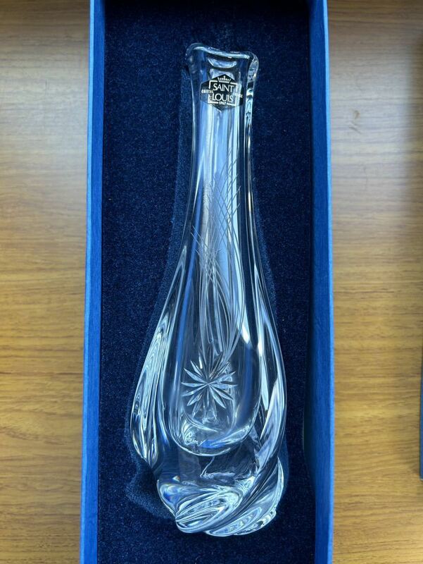 SAINT LOUIS 花瓶 クリスタルガラス フランス製 未使用品