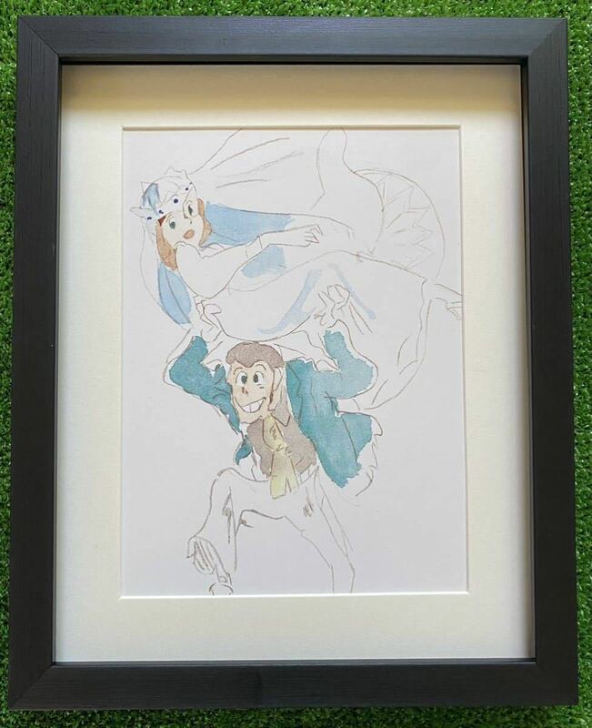 【額装品】ルパン　カリオストロの城　イメージボード　宮崎駿　K STUDIO GHIBLI 検)セル画　原画　ポストカード　イラスト