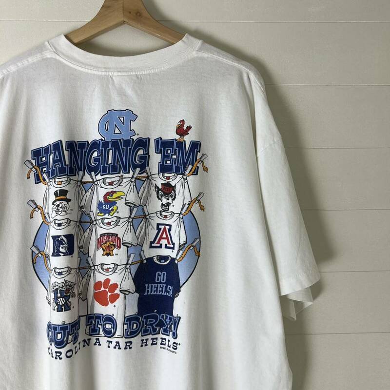 90s USA製 白 プリントTシャツ 半袖Tシャツ バスケットボール バックプリント RUPPSHIRTS アメリカ製 古着 vintage ヴィンテージ XXLサイズ