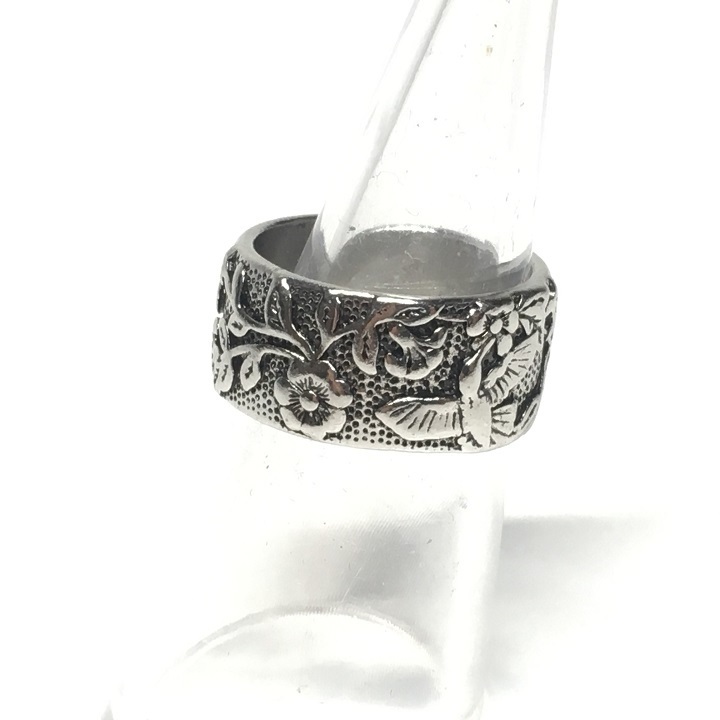 ローズ 薔薇 バード 鳥 指輪 リング 内径約18mm シルバー 銀 SILVER 1726