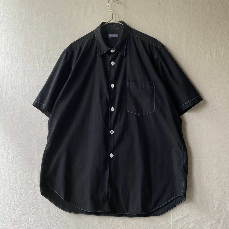 【後染め】COMME des GARCONS HOMME シャツ / コットン ブラック 半袖 ビンテージ 90s 00s 田中オム T3-06028-1638 sale