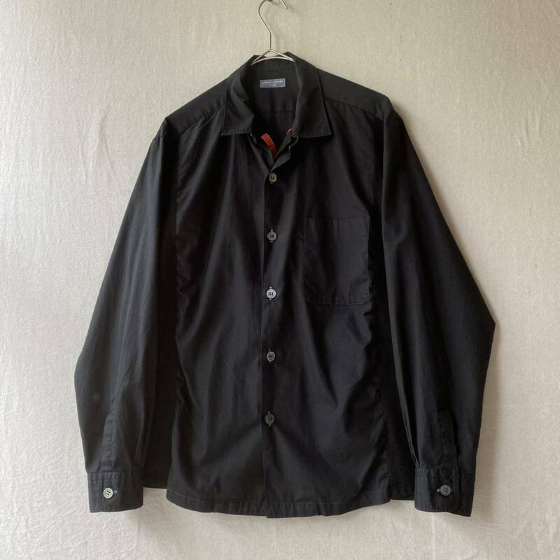 【後染め】COMME des GARCONS HOMME リバーシブル シャツ / ウール コットン オープンカラー ボックス ビンテージ 90s T2-12062-8437 sale