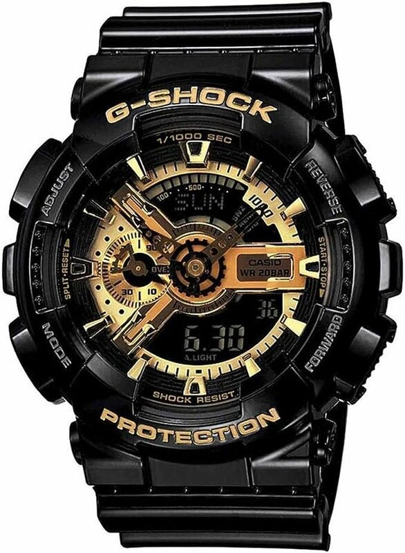 アナログ-デジタル!!耐磁時計!!CASIO/カシオ G-SHOCK/ジーショック 110シリーズ ブラックxゴールド クォーツ メンズ 腕時計 GA-110GB-1AJF