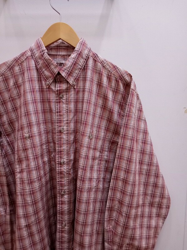 ★G006 Wrangler ラングラー 長袖シャツ チェックシャツ サイズL 暖色系チェック 
