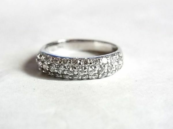 ポンテヴェキオPonte Vecchioリング指輪ダイヤモンド0.80ct 9号ハーフエタニティダイヤ750K18金WGホワイトゴールド