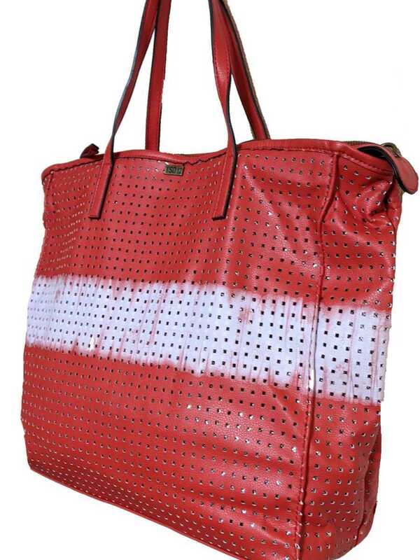 TSD12 RESEARCH☆Metallic Polka Dots Perforated Square トートバッグ★再値下げ