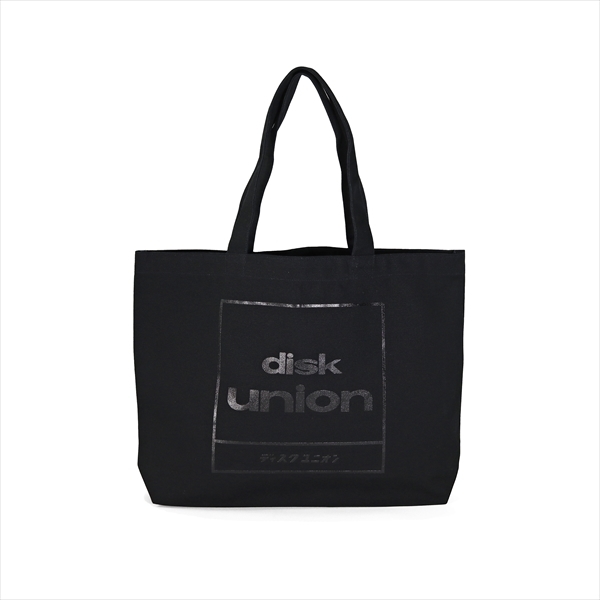 diskunion 四角ロゴ トートバッグ L (Black/Black) / ディスクユニオン DISK UNION